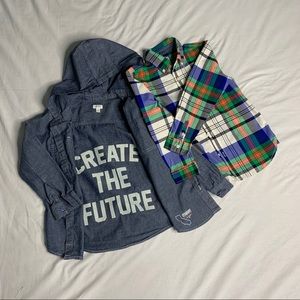 Bundle of 2: S Gymboree Button Down/Collar/Hoodie